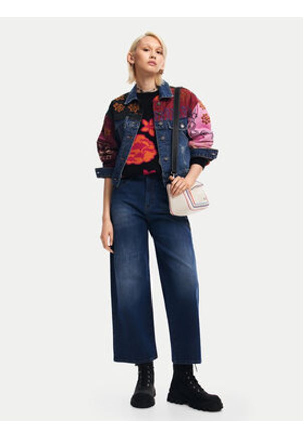 Desigual Kurtka jeansowa Madrid 24WWED15 Kolorowy Regular Fit. Materiał: bawełna. Wzór: kolorowy