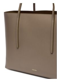 Calvin Klein Torebka Foil Logo Tote W/Pouch LV04F3274G Beżowy. Kolor: beżowy. Materiał: skórzane #5