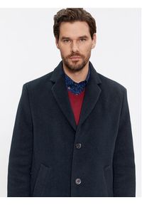 TOMMY HILFIGER - Tommy Hilfiger Płaszcz wełniany MW0MW32963 Granatowy Regular Fit. Kolor: niebieski. Materiał: wełna, syntetyk #5