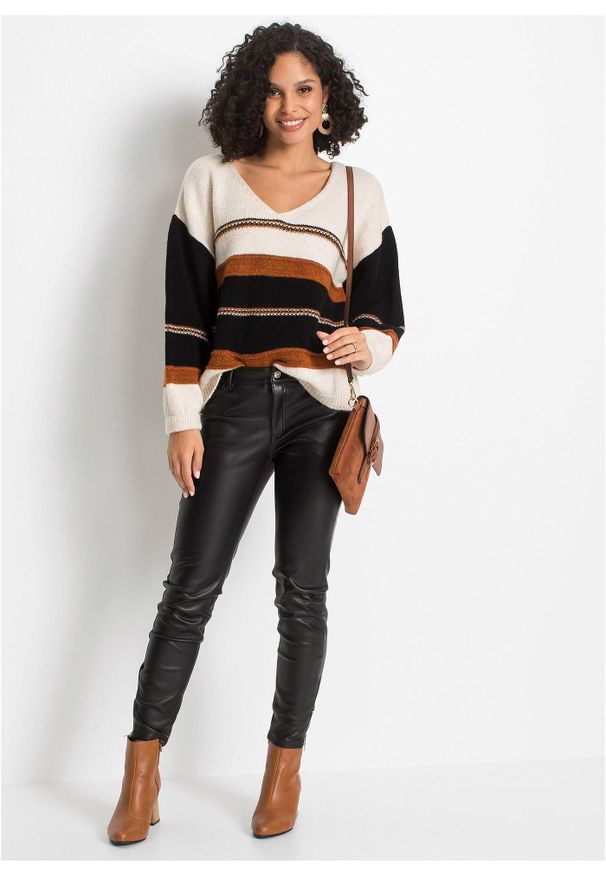 bonprix - Sweter. Kolor: beżowy