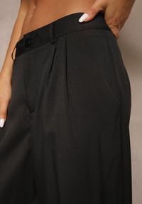 Renee - Czarne Spodnie High Waist Garniturowe z Szerokim Nogawkami Silzemia. Okazja: na co dzień, na spotkanie biznesowe, do pracy. Stan: podwyższony. Kolor: czarny. Styl: biznesowy, klasyczny, elegancki, casual #5