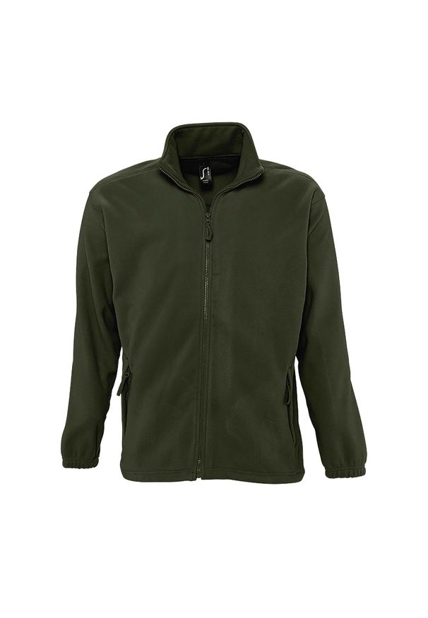 SOL'S - Męski Polar North Bluza Polarowa Outdoor. Kolor: zielony. Materiał: polar. Sezon: zima. Styl: sportowy