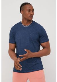 Lee Cooper t-shirt bawełniany kolor granatowy gładki. Kolor: niebieski. Materiał: bawełna. Wzór: gładki