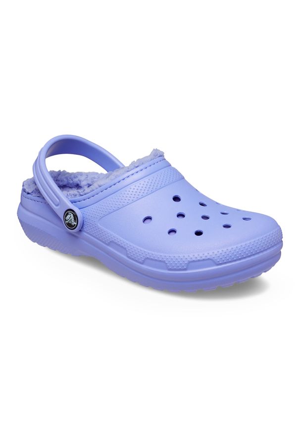 Klapki dziecięce Crocs Classic Lined. Kolor: fioletowy. Styl: sportowy