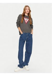 Guess Jeans Sweter W4BR12 Z3HM1 Szary Regular Fit. Kolor: szary. Materiał: bawełna #3