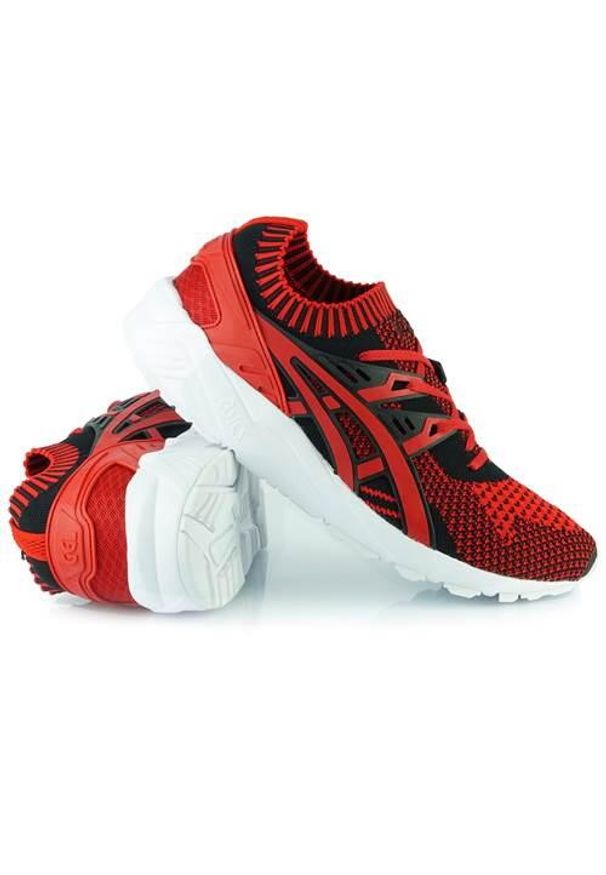 Buty treningowe męskie Asics Gel Kayano. Zapięcie: sznurówki. Kolor: czerwony. Materiał: syntetyk, tkanina, materiał. Szerokość cholewki: normalna. Model: Asics Gel Kayano