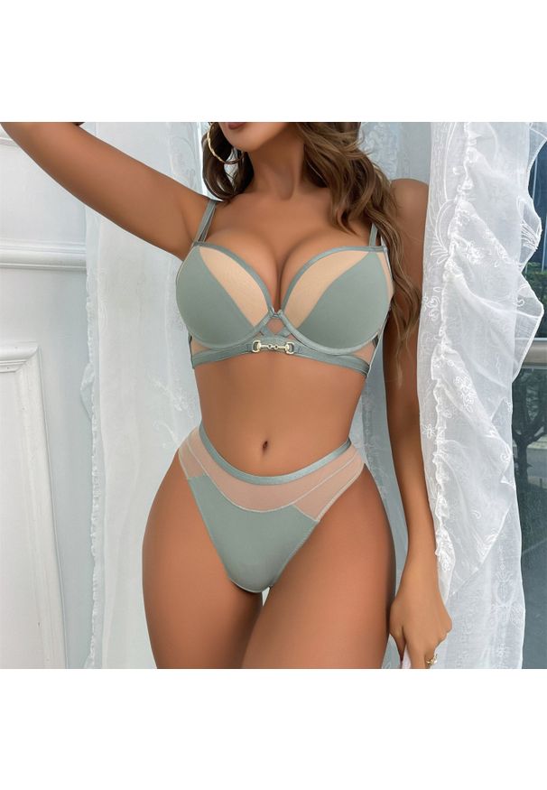 Intica - Komplet bielizny z podtrzymującym biustonoszem i figami Botakoz. Kolor: czarny. Materiał: materiał