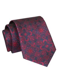 Alties - Krawat - ALTIES - Granatowy, Czerwony Wzór Orientalny. Kolor: wielokolorowy, czerwony, niebieski. Materiał: tkanina. Styl: elegancki, wizytowy