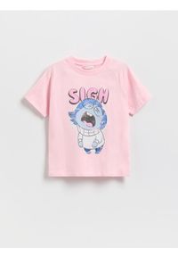 Reserved - Bawełniany t-shirt Disney - pastelowy róż. Kolor: różowy. Materiał: bawełna. Wzór: motyw z bajki