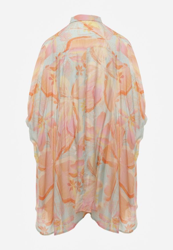 Renee - Pomarańczowa Nietoperzowa Koszula z Bawełną o Fasonie Oversize Celista. Okazja: na co dzień. Kolor: pomarańczowy. Materiał: bawełna. Styl: elegancki, casual