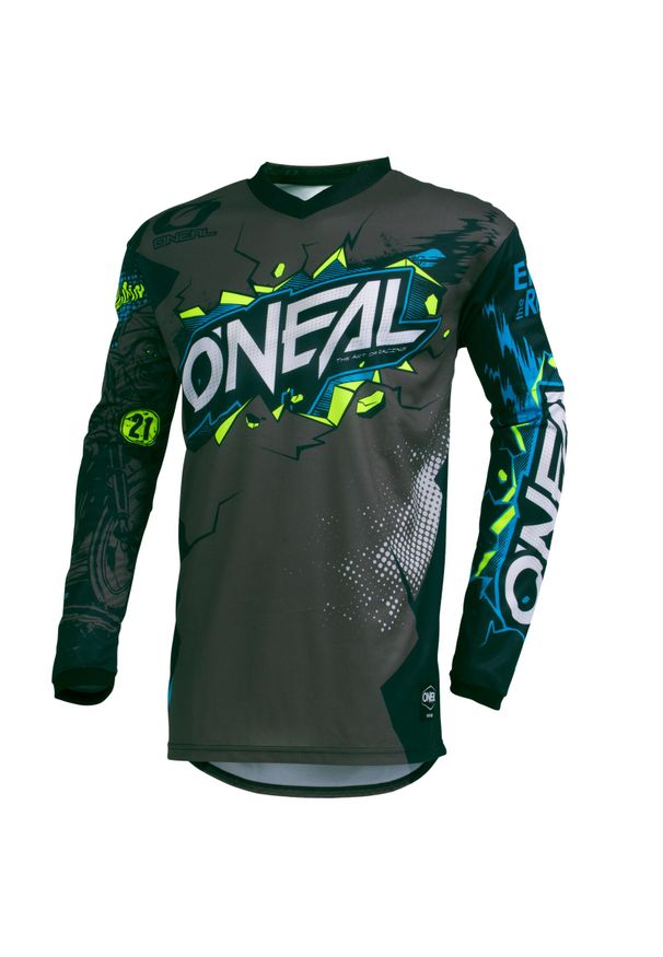 O'NEAL - Koszulka rowerowa mtb dziecięca O'neal Villain Jersey. Kolor: szary. Materiał: jersey