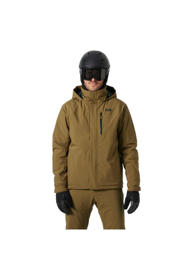 Kurtka narciarska Helly Hansen Crewser. Kolor: brązowy, beżowy, wielokolorowy. Sezon: zima. Sport: narciarstwo