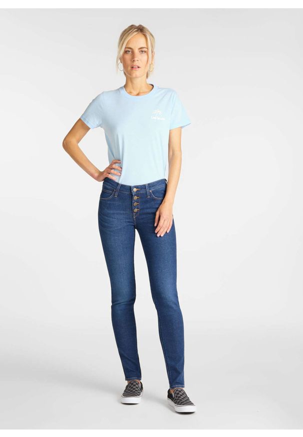 Lee - LEE SKINNY DAMSKIE SPODNIE JEANSOWE L31YRONR 112107324