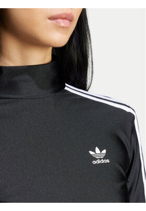 Adidas - adidas Bluzka adicolor 3-Stripes IZ3200 Czarny Slim Fit. Kolor: czarny. Materiał: syntetyk