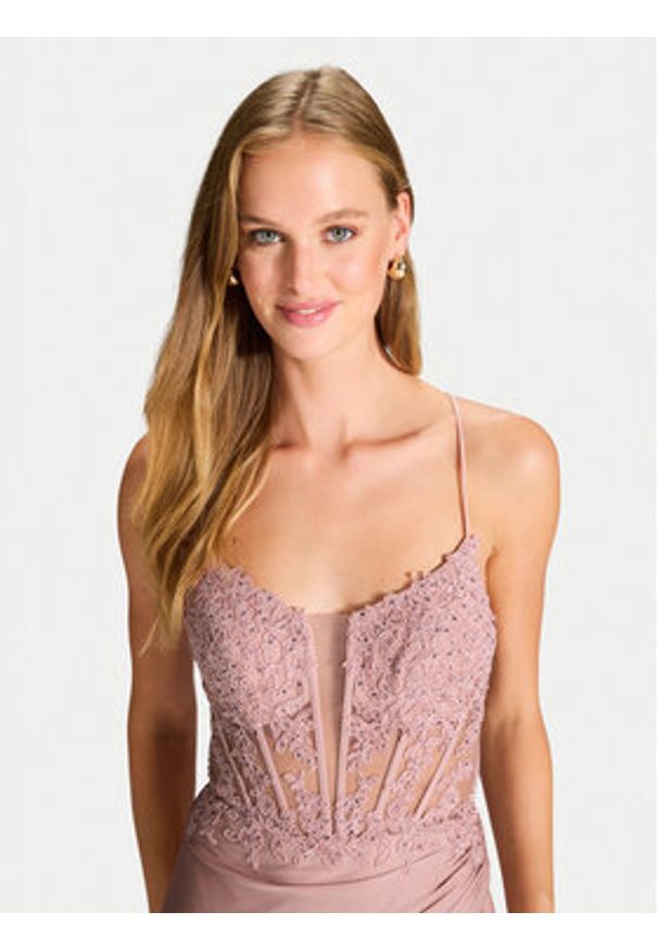Hey Kyla Sukienka wieczorowa 5AI058HK Różowy Regular Fit. Kolor: różowy. Materiał: syntetyk. Styl: wizytowy