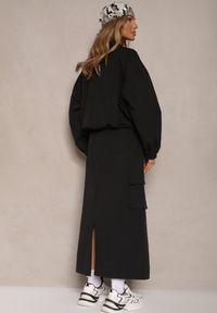 Renee - Czarny Komplet z Bawełną Spódnica i Rozpinana Bluza Evorea. Kolor: czarny. Materiał: bawełna #4