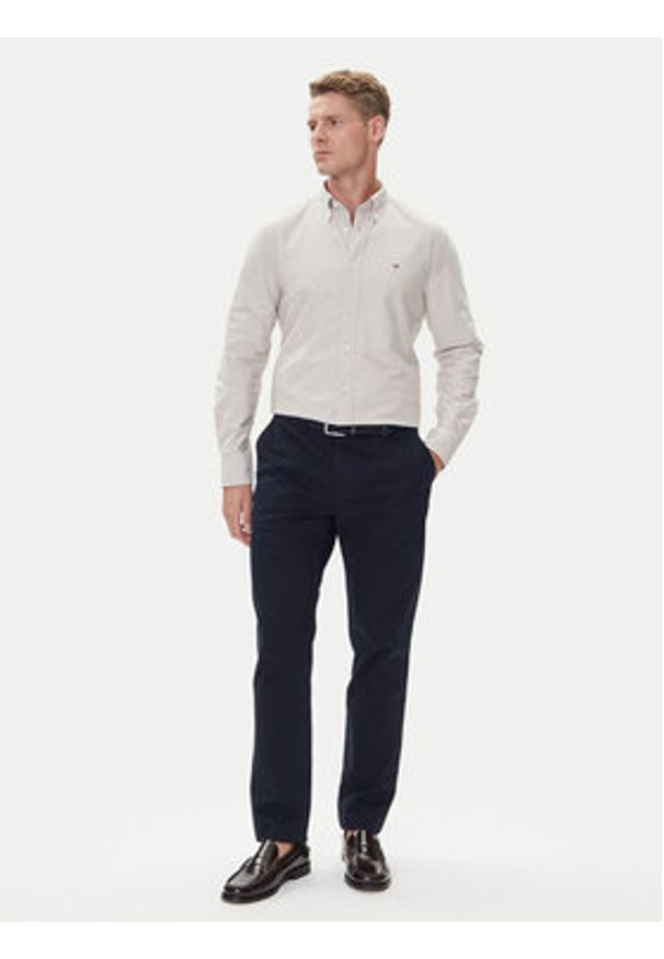 TOMMY HILFIGER - Tommy Hilfiger Koszula Solid Heritage MW0MW35774 Beżowy Regular Fit. Kolor: beżowy. Materiał: bawełna