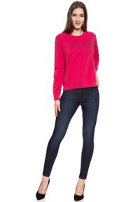 Wrangler - BLUZA WRANGLER DAMSKA CREW SWEAT BRIGHT ROSE W6079HYVC 112130450. Wzór: nadruk #6