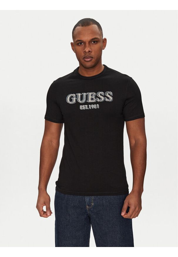 Guess T-Shirt M5GI07 I3Z14 Czarny Classic Fit. Kolor: czarny. Materiał: bawełna