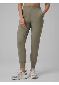 4f - 4F Spodnie treningowe szybkoschnące damskie - oliwkowe S. Kolor: oliwkowy, brązowy, wielokolorowy. Materiał: włókno. Sport: fitness #2