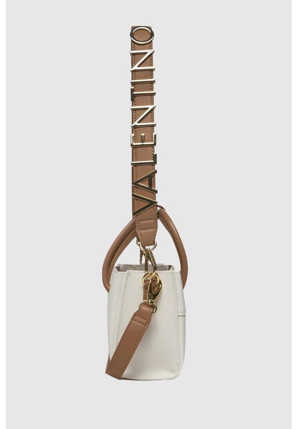 Valentino by Mario Valentino - VALENTINO Mała biała torebka Alexia. Kolor: biały. Wzór: paski