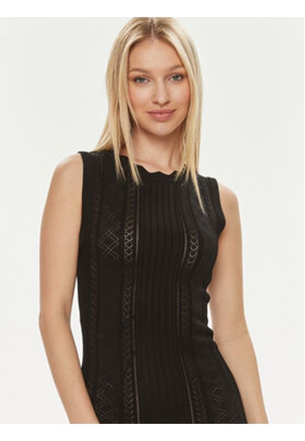 Guess Sukienka dzianinowa Es Sl Adaline W4GK11 Z2U00 Czarny Slim Fit. Kolor: czarny. Materiał: syntetyk