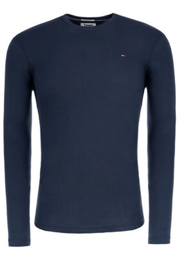 Tommy Jeans Longsleeve DM0DM04409 Granatowy Slim Fit. Kolor: niebieski. Materiał: bawełna. Długość rękawa: długi rękaw