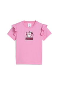 Puma - Dziecięca koszulka z falbanką PUMA × HELLO KITTY AND FRIENDS PUMA. Kolor: różowy. Wzór: motyw z bajki. Sport: joga i pilates #1