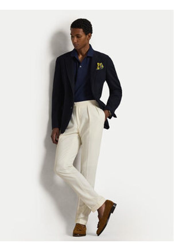 Polo Ralph Lauren Polo 710941439038 Granatowy Custom Slim Fit. Typ kołnierza: polo. Kolor: niebieski. Materiał: bawełna