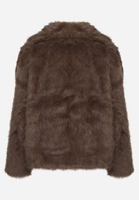 Born2be - Brązowa Kurtka Futro z Wsuwanymi Kieszeniami Liriena. Okazja: na co dzień, na spacer. Kolor: brązowy. Materiał: futro. Styl: klasyczny, casual, elegancki #4