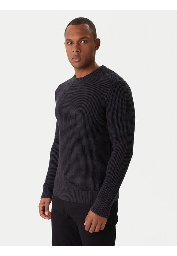 JOOP! Jeans Sweter Harono 30047662 Granatowy Modern Fit. Kolor: niebieski. Materiał: bawełna