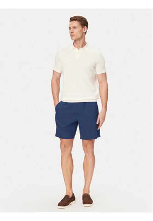 TOMMY HILFIGER - Tommy Hilfiger Szorty materiałowe Dover MW0MW44357 Niebieski Regular Fit. Kolor: niebieski. Materiał: len