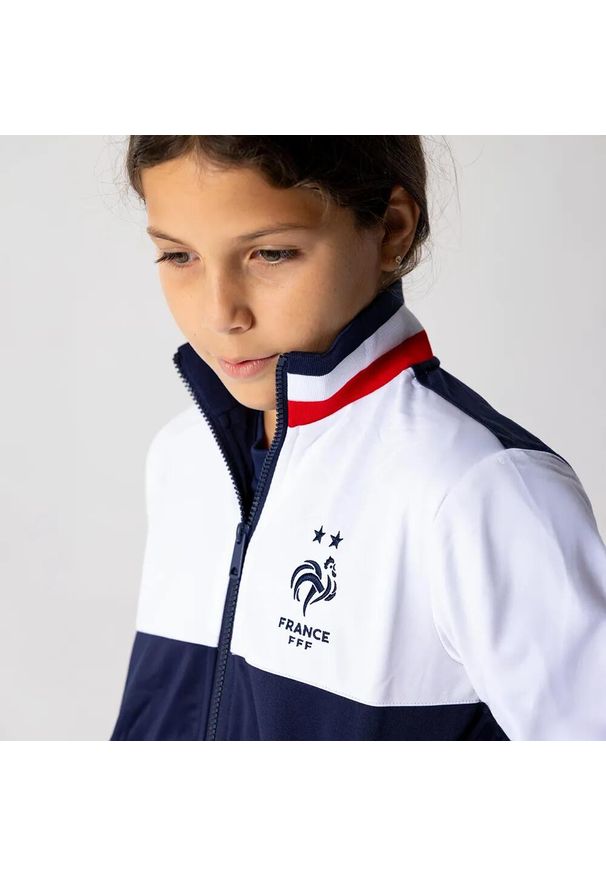 Dres Treningowy Francja Dzieci 24/25 - FFF. Kolor: wielokolorowy, niebieski, biały. Materiał: dresówka. Styl: sportowy