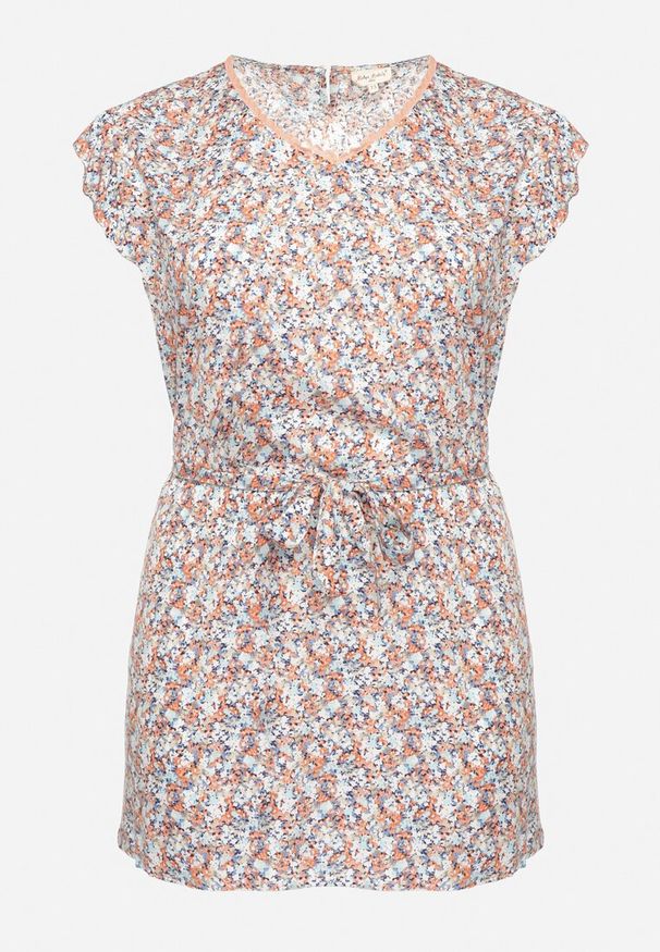 Born2be - Czerwona Sukienka z Wiskozy w Kwiaty z Paskiem i Haftami Nelindia. Okazja: na co dzień. Kolor: czerwony. Materiał: wiskoza. Wzór: haft, kwiaty. Sezon: lato. Styl: elegancki, casual