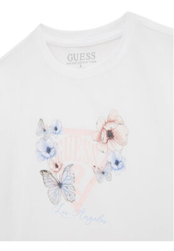 Guess T-Shirt J6RI32 K6YW4 Biały Regular Fit. Kolor: biały. Materiał: bawełna