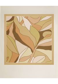 Luisa Spagnoli - LUISA SPAGNOLI - Beżowa apaszka Riso z jedwabiu. Kolor: brązowy. Materiał: jedwab. Wzór: aplikacja