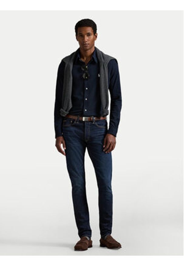 Polo Ralph Lauren Koszula 710654408016 Granatowy Regular Fit. Typ kołnierza: polo. Kolor: niebieski. Materiał: bawełna