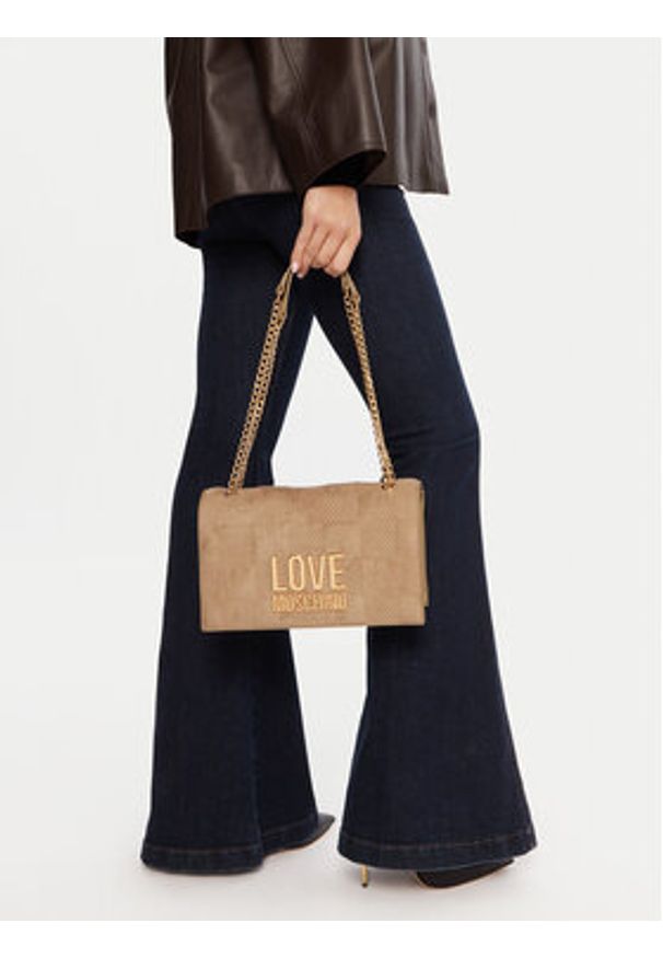 Love Moschino - LOVE MOSCHINO Torebka JC4122PP0NKB110A Beżowy. Kolor: beżowy. Materiał: skórzane