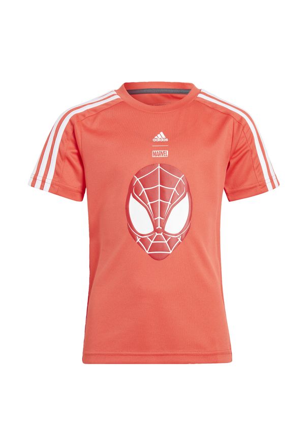 Adidas - Koszulka adidas x Marvel Spider-Man. Kolor: biały, czerwony, wielokolorowy. Materiał: materiał. Wzór: motyw z bajki