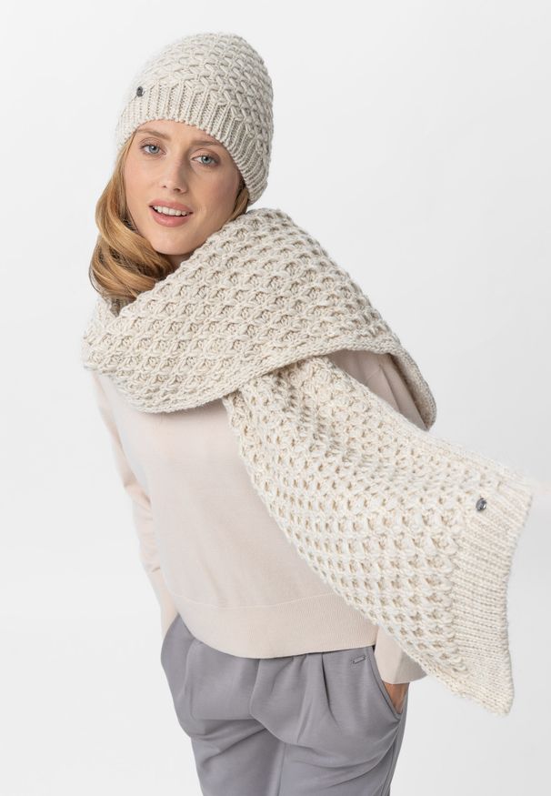 Volcano - Czapka z domieszką wełny H-TILDA. Materiał: wełna. Wzór: ze splotem. Sezon: zima, jesień. Styl: klasyczny, sportowy