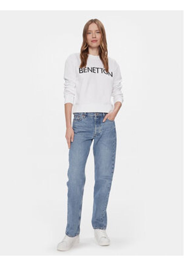 United Colors of Benetton - United Colors Of Benetton Bluza 3J68D1069 Biały Regular Fit. Kolor: biały. Materiał: bawełna