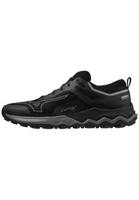 Buty do biegania męskie Mizuno Wave Ibuki 4 Gtx. Zapięcie: sznurówki. Kolor: czarny. Materiał: guma, materiał, tkanina, syntetyk. Szerokość cholewki: normalna. Model: Mizuno Wave