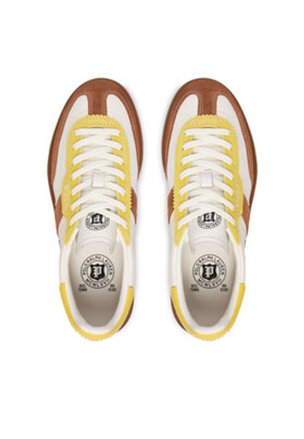 Polo Ralph Lauren Sneakersy 804P04920002 Écru. Kolor: kremowy. Materiał: skóra, zamsz