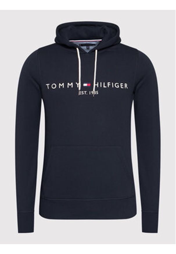 TOMMY HILFIGER - Tommy Hilfiger Bluza Core Logo MW0MW10752 Granatowy Regular Fit. Kolor: niebieski. Materiał: syntetyk, bawełna