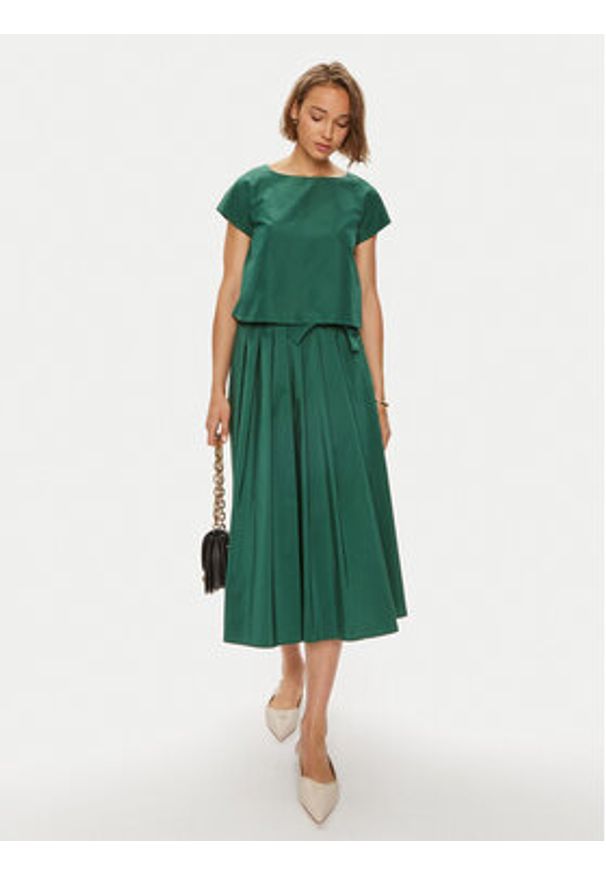 Weekend Max Mara Spódnica plisowana Zarda 2425106051 Zielony Regular Fit. Kolor: zielony. Materiał: syntetyk, bawełna