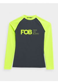 4f - 4F Longsleeve do pływania z filtrem UV dziecięcy 128 (7-8 lat). Kolor: żółty. Materiał: dzianina, skóra. Długość rękawa: długi rękaw. Sezon: lato
