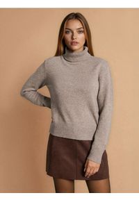 Sinsay - Golf w stylu basic - brązowy. Typ kołnierza: golf. Kolor: brązowy