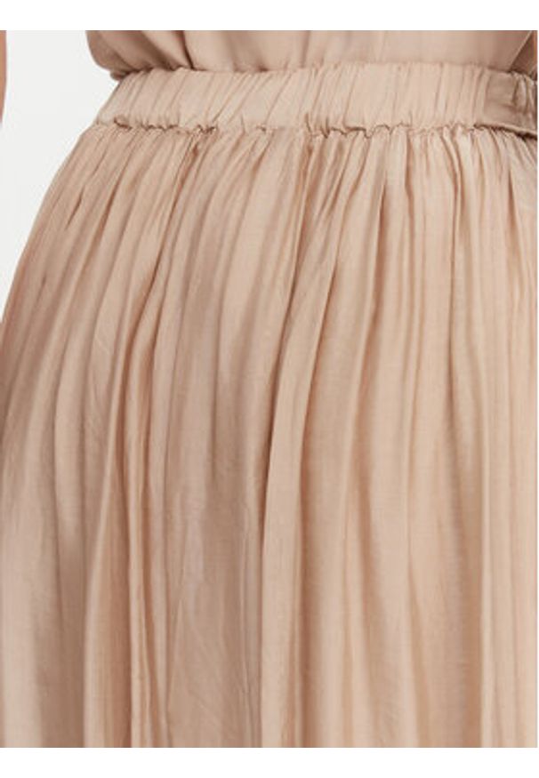 ViCOLO Spódnica midi TD0022 Beżowy Regular Fit. Kolor: beżowy. Materiał: wiskoza