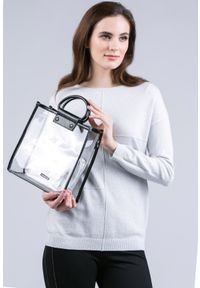 Monnari - Transparentna torba na rączkach. Kolor: czarny. Rodzaj torebki: na ramię #4