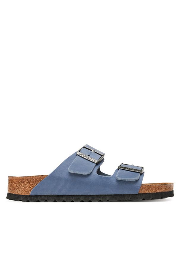 Birkenstock Klapki Arizona Sfb 1030864 Niebieski. Kolor: niebieski. Materiał: skóra, nubuk